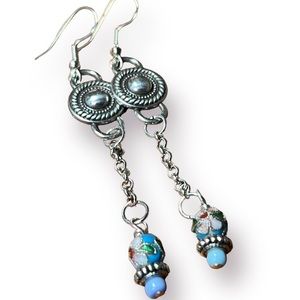 CC : The Cloisonné Collection: Artisan handmade cloisonné bead drop-earrings